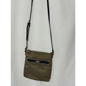 Tommy Hilfiger crossbody canvas, leather and bling logo shoulder bag purse